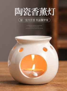青司局 大嘴萌冰裂纹工艺  蜡烛陶瓷香薰炉 精油灯美容院家居