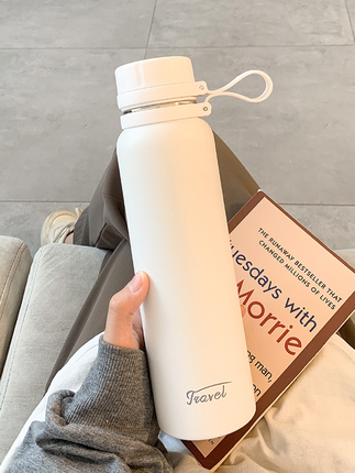 Casual Large-Capacity Thermos Cup for Men and Women, High-Looking, Portable, Tea-Separating Stainless Steel Water Cup, Student Sports Cup