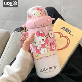 hellokitty可爱保温杯女生高颜值吸管水杯女新款 2025便携学生杯子