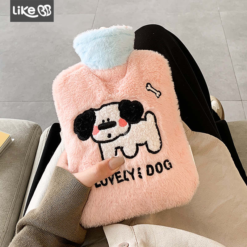 可爱热水袋注水女生毛绒暖水袋被窝专用大学生热敷痛经灌水暖手宝