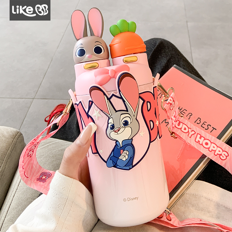 朱迪兔子警官保温杯女生高颜值双饮水杯女新款2025可爱大容量杯子