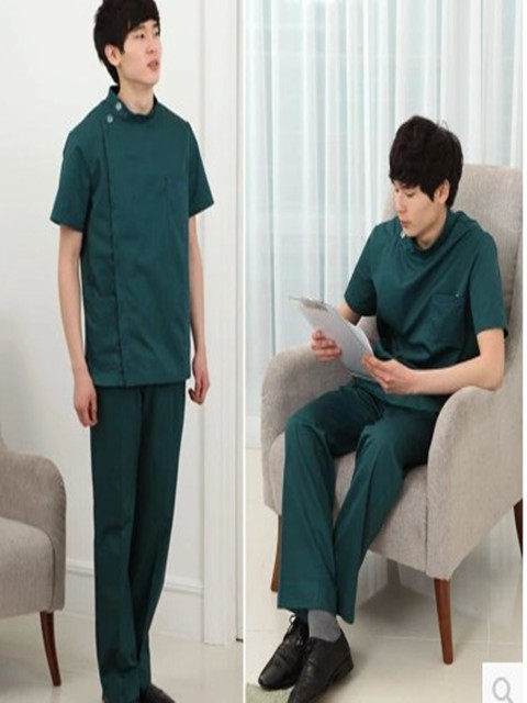 南丁格尔男护套装偏襟立领口腔牙科宠物医师夏装短袖刺绣LOGO包邮|msdalam kategori Pakaian Lelaki, menetapkan, seragam Tooling - dari Buy2taobao.com untuk memberikan perkhidmatan ejen Taobao profesional membeli