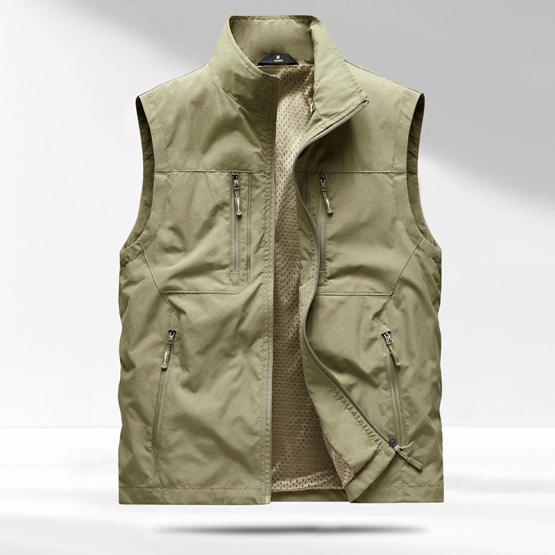 工装马甲2026春季男薄款多口袋立领户外休闲背心宽松拉链马夹外套,男装,常规马甲,淘宝优惠券,粉丝福利购,淘宝优惠卷