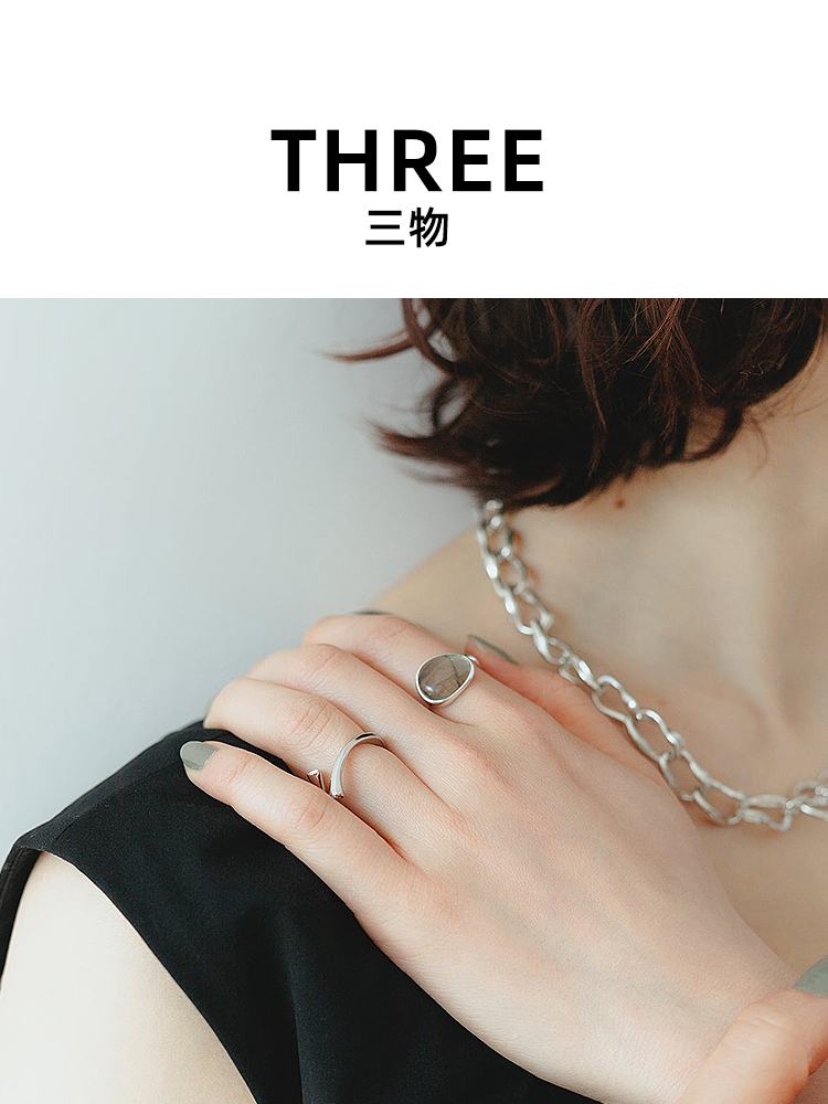 日本日单~日杂高级感~clane风简约原宿气质S925银开口戒指指环AE