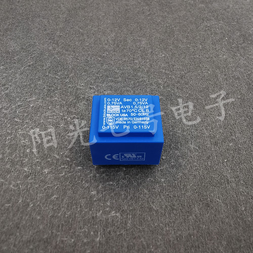德国产 BLOCK AVB1.5/2/12 2x115V转2x12V 电源变压器