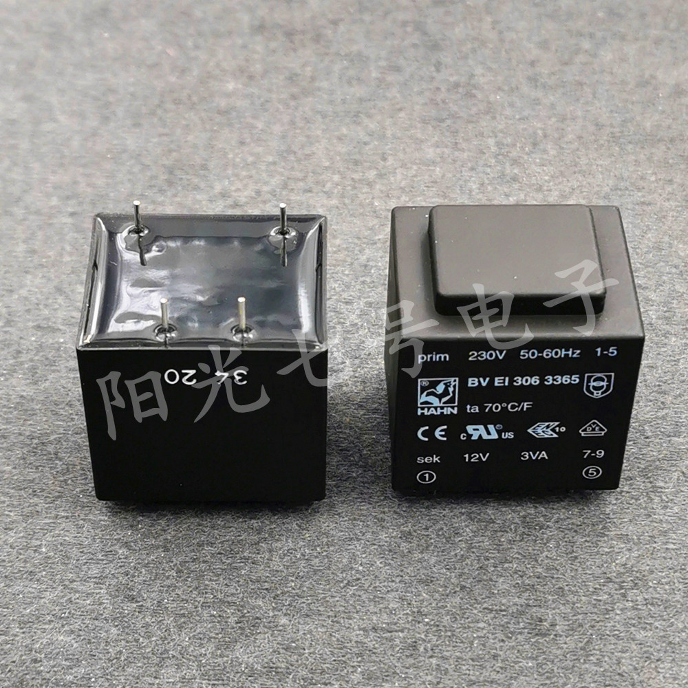 德国产 HAHN/公鸡 BV EI 306 3365 230V转12V 3VA 电源变压器