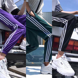 2025新款春夏季薄款涤纶运动裤学生健身直筒长裤男女宽松休闲校裤