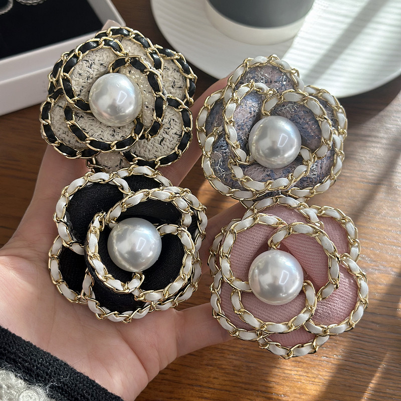 秋冬新款香风粗呢布艺珍珠山茶花胸针别针中古胸花小众高级感配饰,饰品/流行首饰/时尚饰品新,胸针,淘宝优惠券,粉丝福利购,淘宝优惠卷