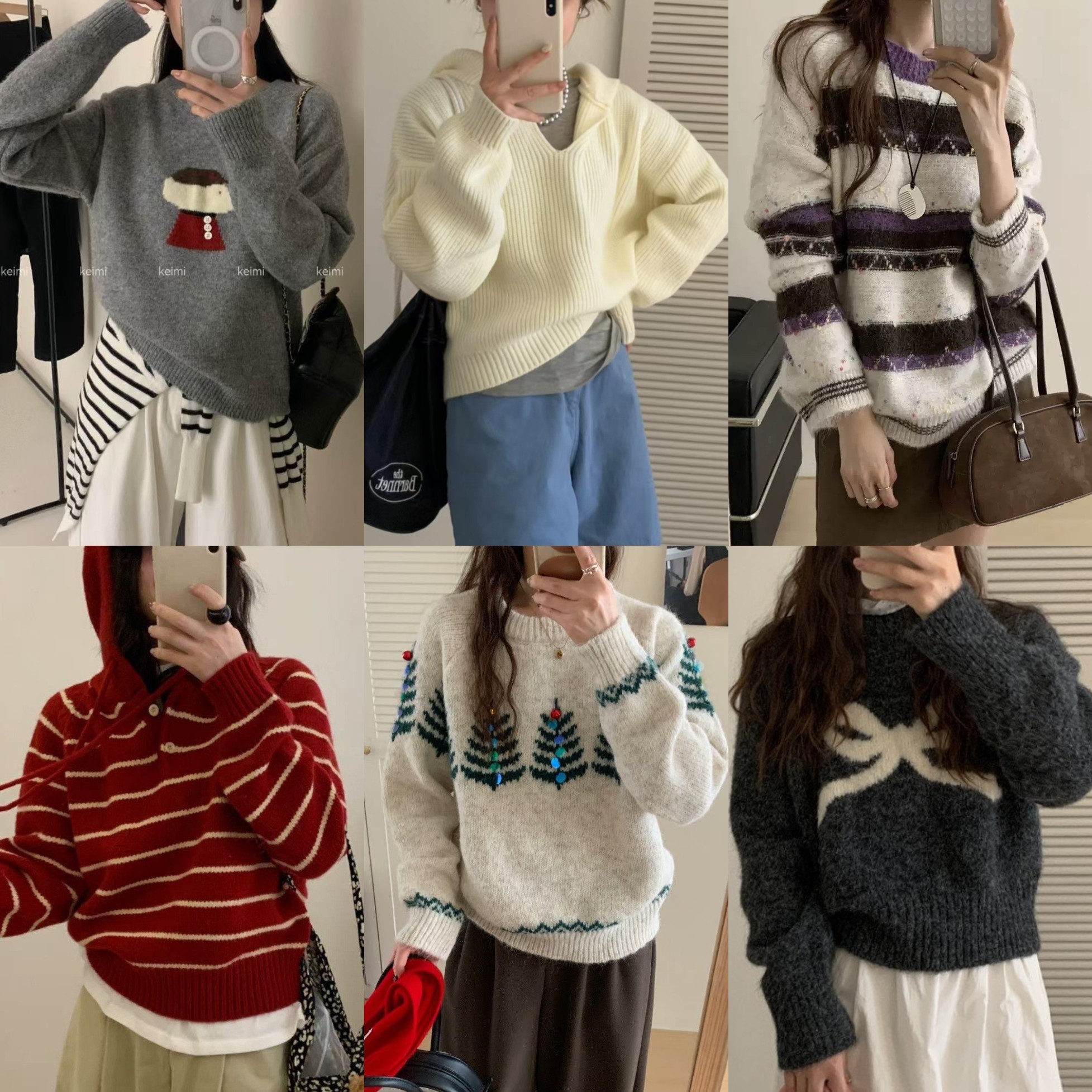 杂款气质套头毛衣女宽松慵懒风秋毛衣