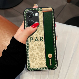 Icool适用一加ace2手机壳ACE2V复古ins风腕带可支架Acepro保护套一加11皮外壳ACEPRO丝巾挂脖挂绳女欧美硅胶