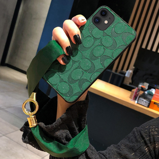 Icool适用于苹果11手机皮壳iphone11promax闪金压印11PROMAX欧美风丝巾挂脖挂绳保护套XSMAX保护壳xr硅胶套X
