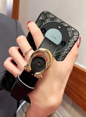 适用华为mate80复古编织便携腕带手机壳60pro套手带支架70air皮壳MATE50PRO保护皮套30红外壳20rs硅胶40全包