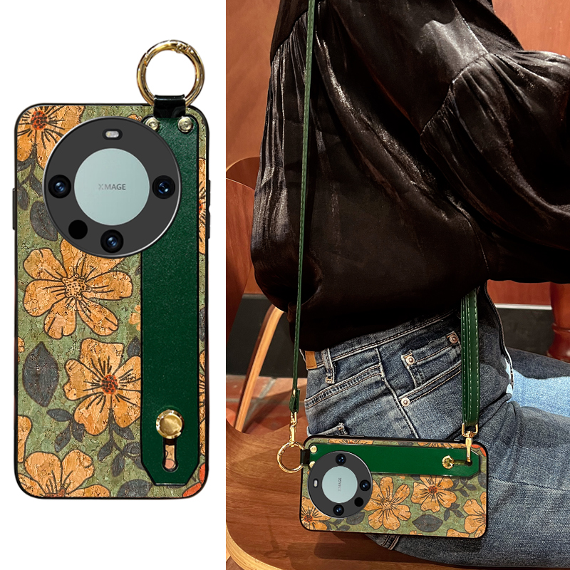 华为mate60木纹复古腕带可支架