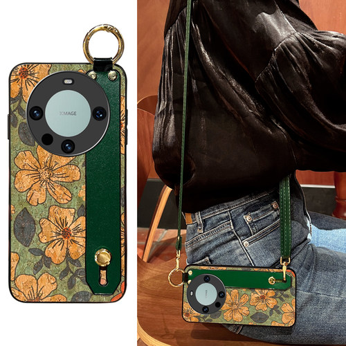 华为mate60木纹复古腕带可支架