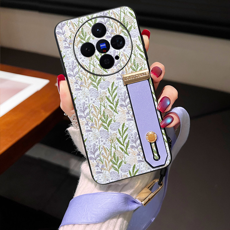 适用x300郁金香花手机皮套x200pro荔枝纹X100复古xnote腕带支架支撑X90PRO全包x80丝巾挂绳70绿色60皮外壳x50,3C数码配件,手机保护套/壳,淘宝优惠券,粉丝福利购,淘宝优惠卷