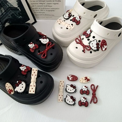 2025爆款kitty洞洞鞋卡通配饰女