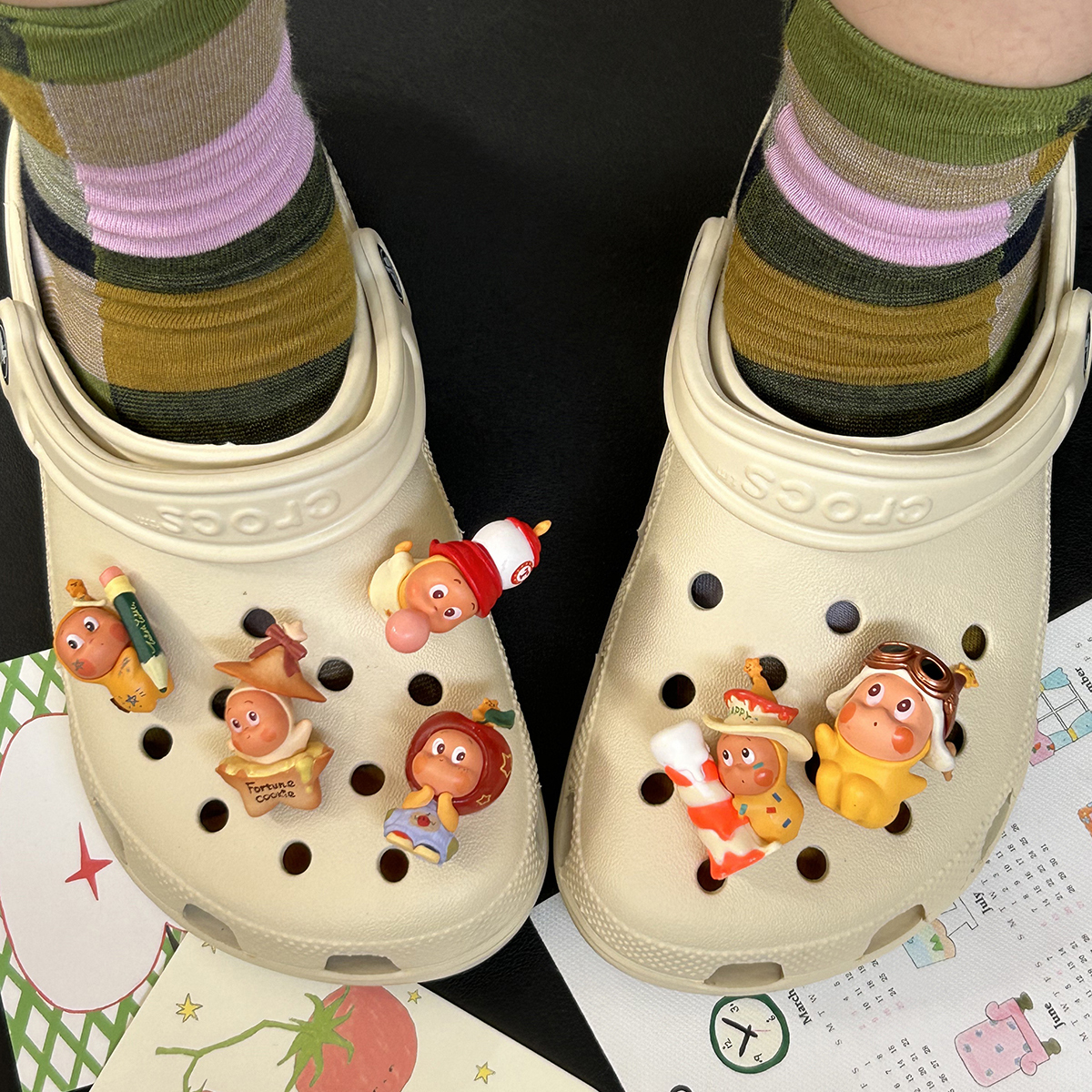 适配Crocs洞洞鞋配饰星星人鞋扣卡通鞋花配件卡骆驰智必星diy装饰
