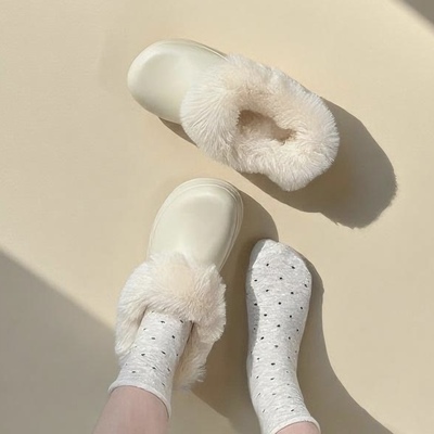适配厨师鞋crocs洞洞鞋毛绒内胆棉鞋套秋冬季加绒加厚鞋可拆卸女