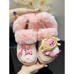 光轮 泡芙 鲸鱼洞洞鞋冬季加厚棉套内胆 后跟带 适配所有洞洞鞋