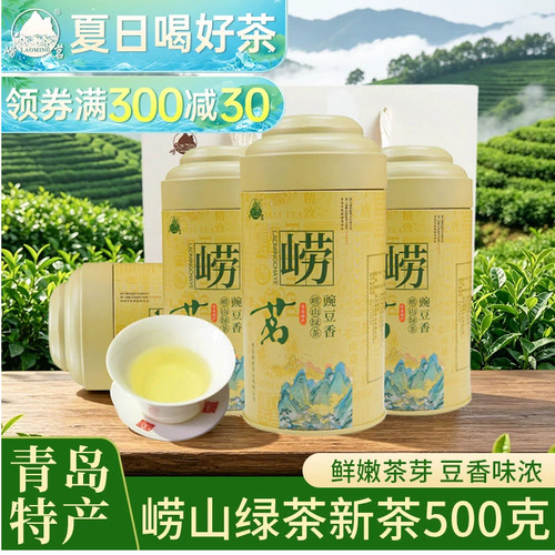 崂茗崂山绿茶500g青岛特产浓豆香