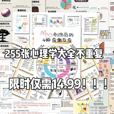 255张心理学大全贴纸拒绝内耗情绪调节创意健康心理笔记本贴画
