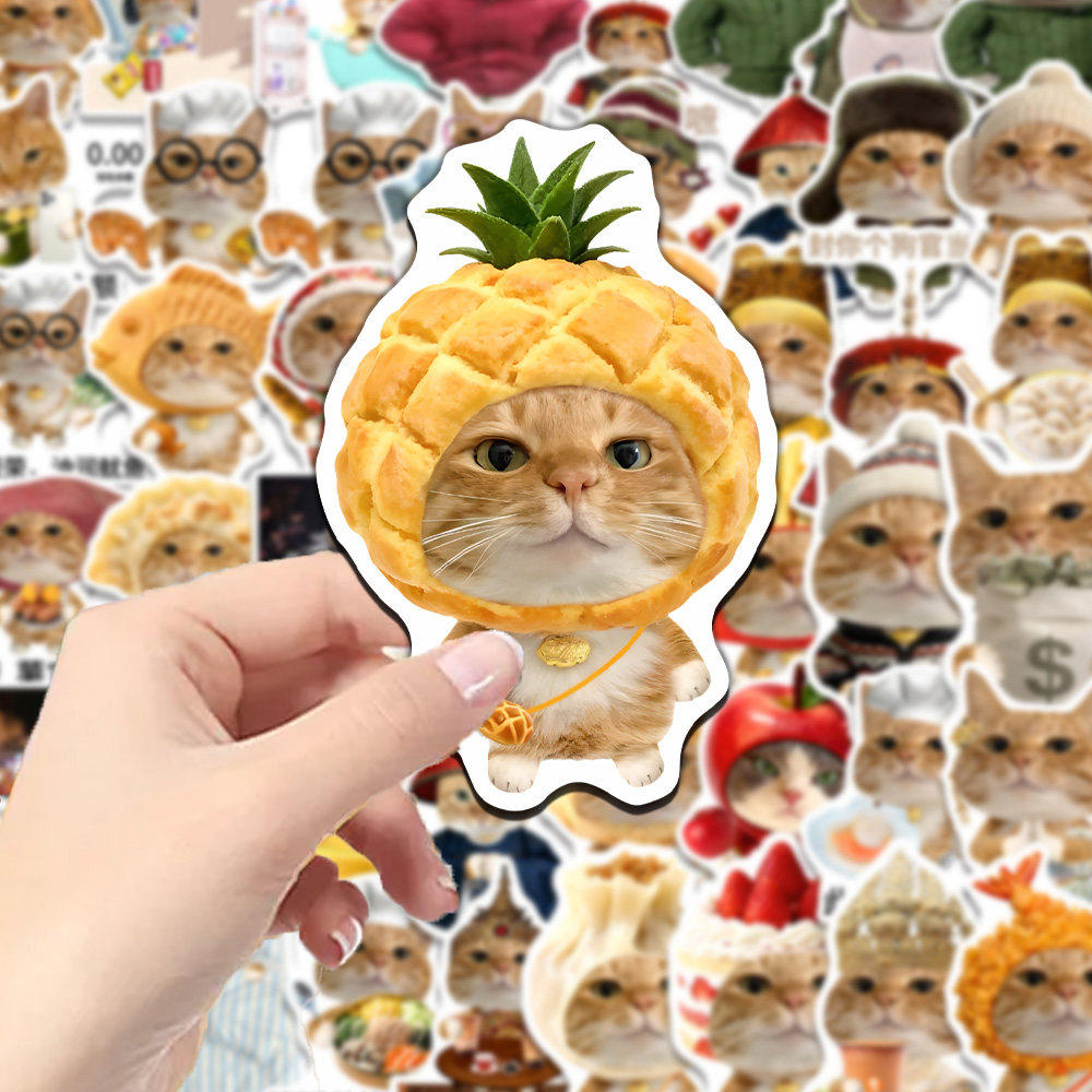 189贴可爱美食猫猫贴纸过冬猫咪菠萝猫咪表情包手账本装饰贴画diy,文具电教/文化用品/商务用品,贴纸/立体贴纸,淘宝优惠券,粉丝福利购,淘宝优惠卷