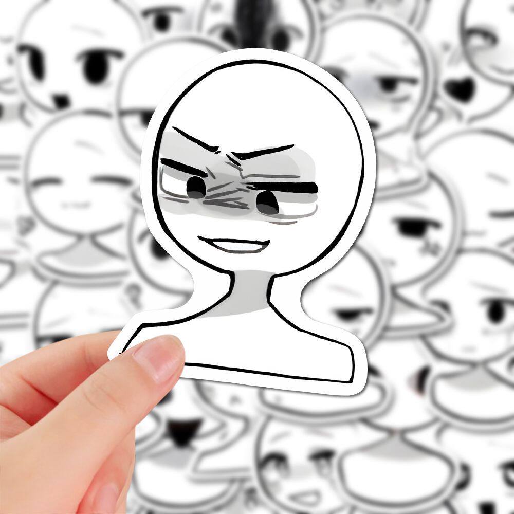 五官速写火柴人表情包贴纸