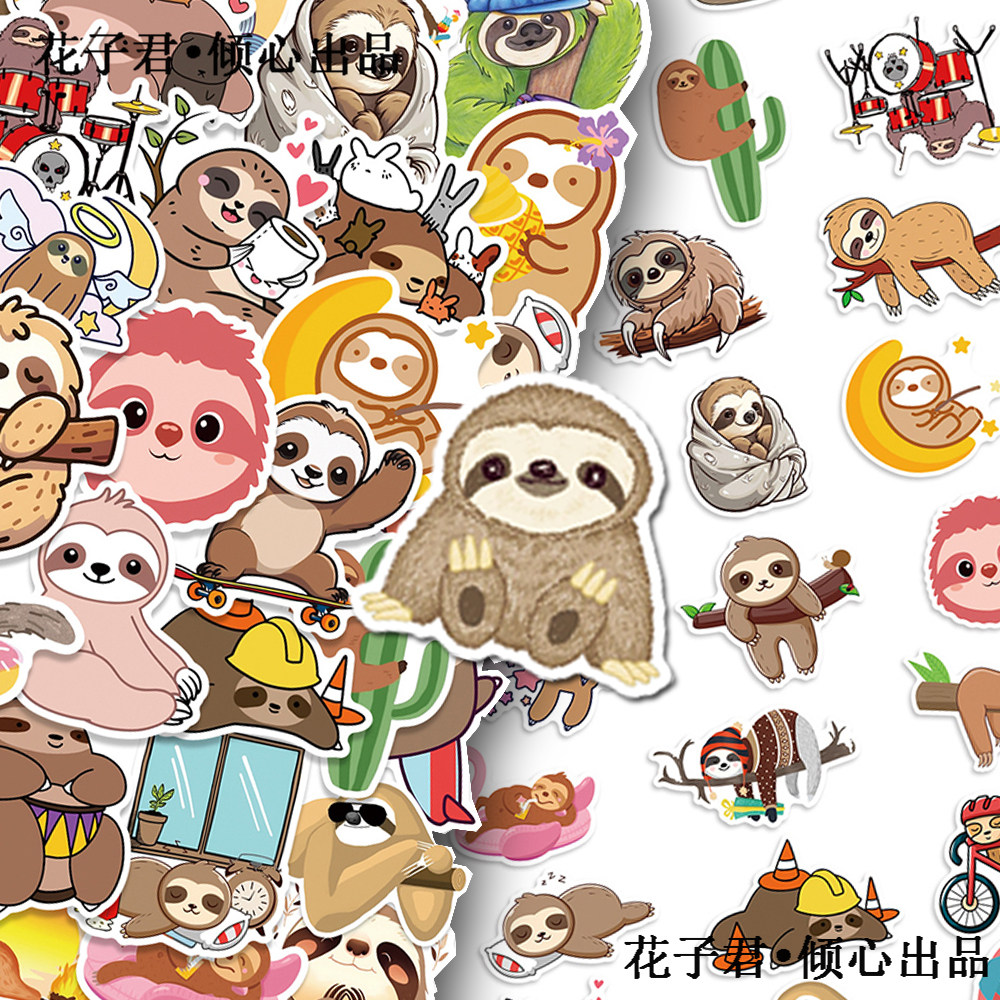100张卡通可爱树懒贴纸ins风创意涂鸦装饰手账桌面手机壳贴画防水,文具电教/文化用品/商务用品,贴纸/立体贴纸,淘宝优惠券,粉丝福利购,淘宝优惠卷