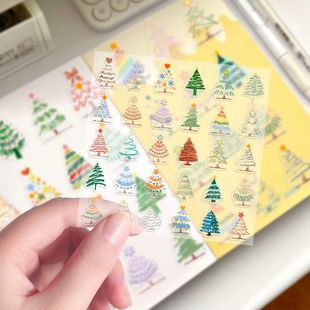 200贴圣诞主题装 饰贴纸圣诞树创意礼物卡通手账diy水杯防水贴画