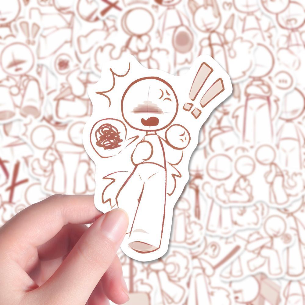 188张绘画练习贴纸二次元动漫小人姿势素材参考模板贴画DIY笔记本