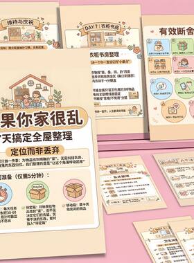 36张全屋整理贴纸家务清单表收纳整理小技巧断舍离空间规划与收纳