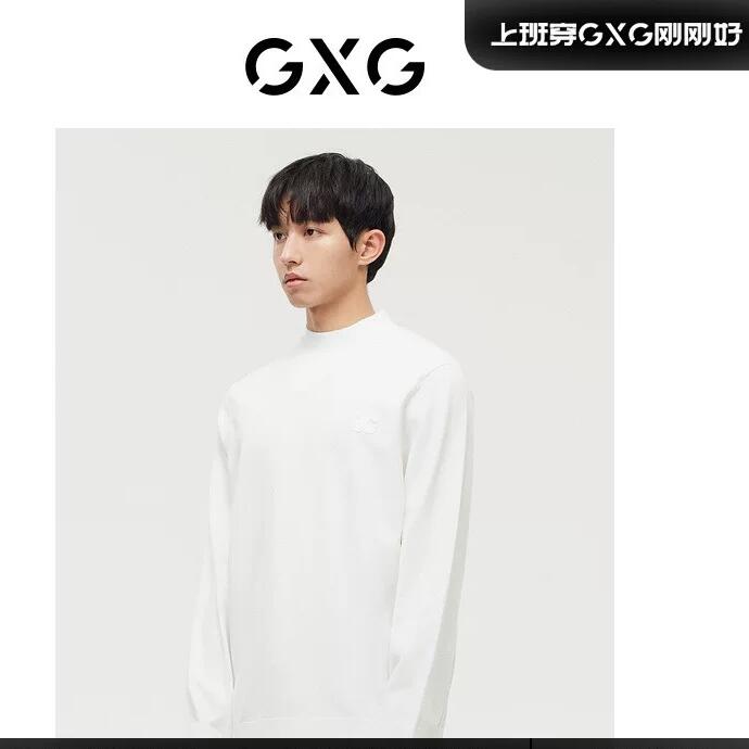 GXG圆领冬季白色毛衫毛衣毛衫