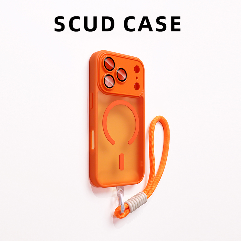 星宇橙适用苹果17promax手机壳新款高级感磁吸磨砂外壳iphone16Pro带挂绳女款Air全包15Plus防摔14PM保护套13