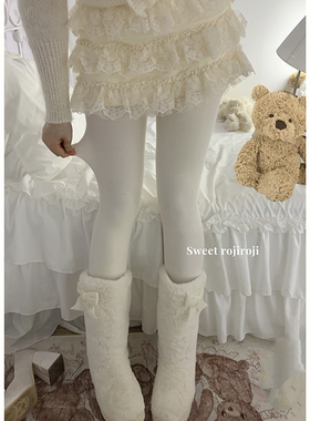Lolita秋冬连裤袜女加厚日系收腹提臀显瘦天鹅绒打底裤瘦腿毛圈袜