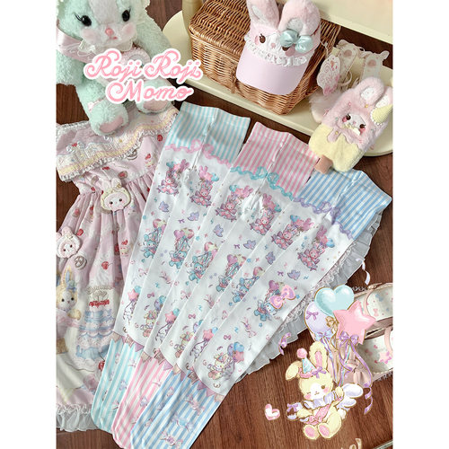 roji联名momo庆典lolita印花袜