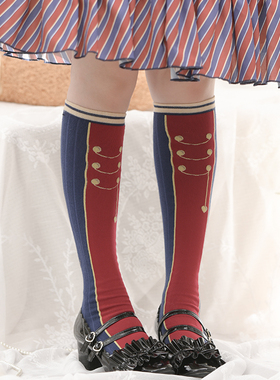 胡桃夹子Lolita袜子女秋冬制服中筒袜厚精梳棉袜洛丽塔日系瘦腿袜