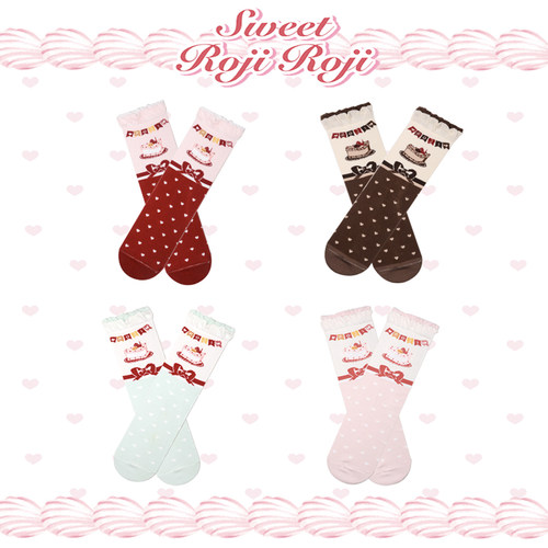 roji原创双层蛋糕纯棉Lolita袜子