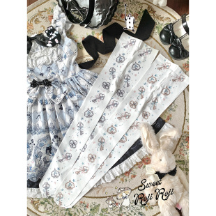 爱丽丝之匙Lolita袜子女夏秋美肤天鹅绒印花连裤 袜洛丽塔日系甜美