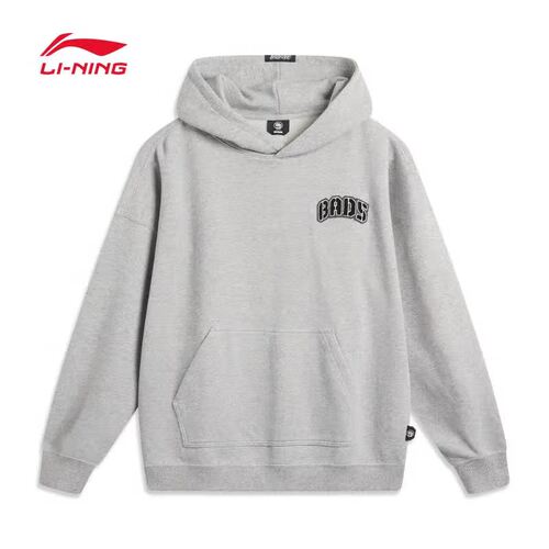 李宁正品反伍BADFIVE男子宽松休闲百搭舒适字母印花套头连帽卫衣