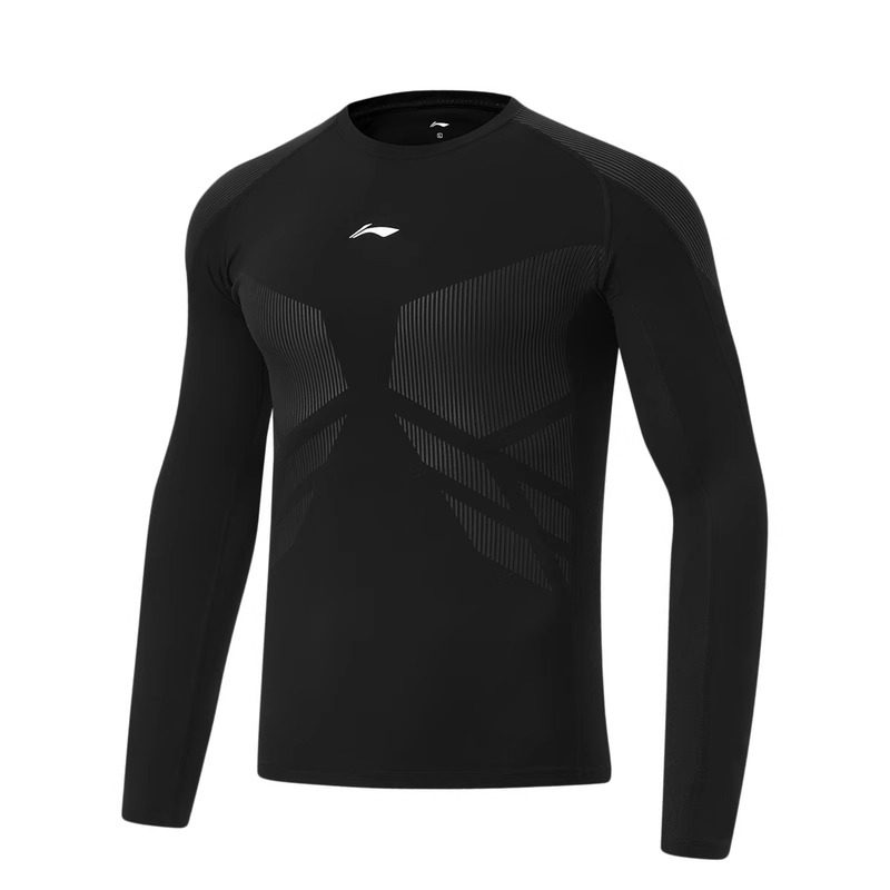 李宁正品春季健身系列男子舒适休闲简约圆领透气运动长袖紧身衣,运动服/休闲服装,健身衣,淘宝优惠券,粉丝福利购,淘宝优惠卷