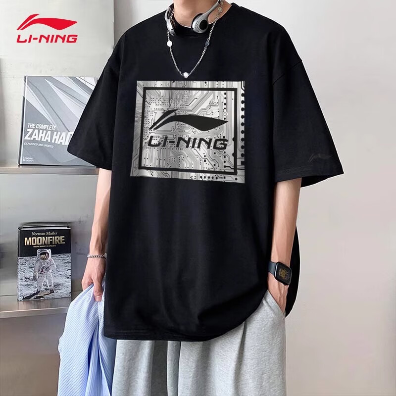 李宁短袖T恤男士运动时尚系列上衣圆领春季款男装休闲百搭潮流T恤