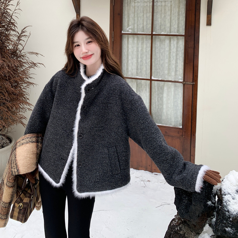 新品粗呢小香风羽绒内胆5003p265控398,女装短外套,2C183
