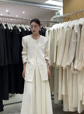 十三行正版SEASONS圆领设计感通勤时尚气质西装外套  60167#