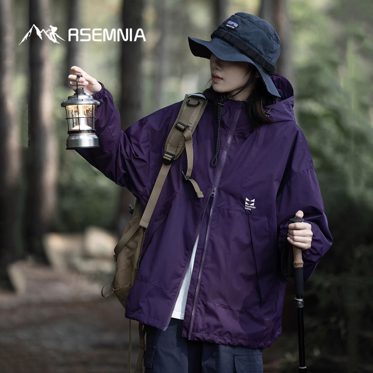 Rsemnia户外山系徒步防晒防风防泼水三合一连帽冲锋衣男女外套潮