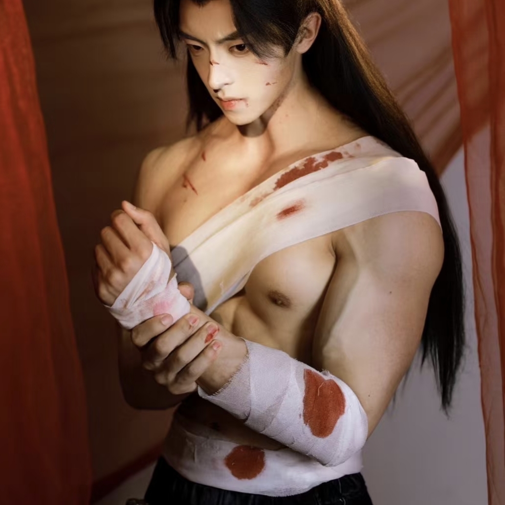 男生绷带体育生1S绑带肌肉男0M健身教练纱布绷带网红cos缠身绷带