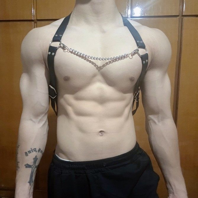 男生肩带体育生1S简约腰带健身舞蹈运动胸带肌肉男0M可调节双肩带