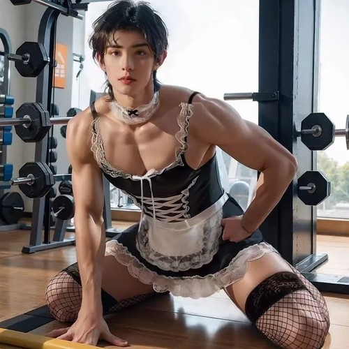男生围裙体育生1S男仆0M制服诱惑健身舞蹈cos男模服务生男款围裙