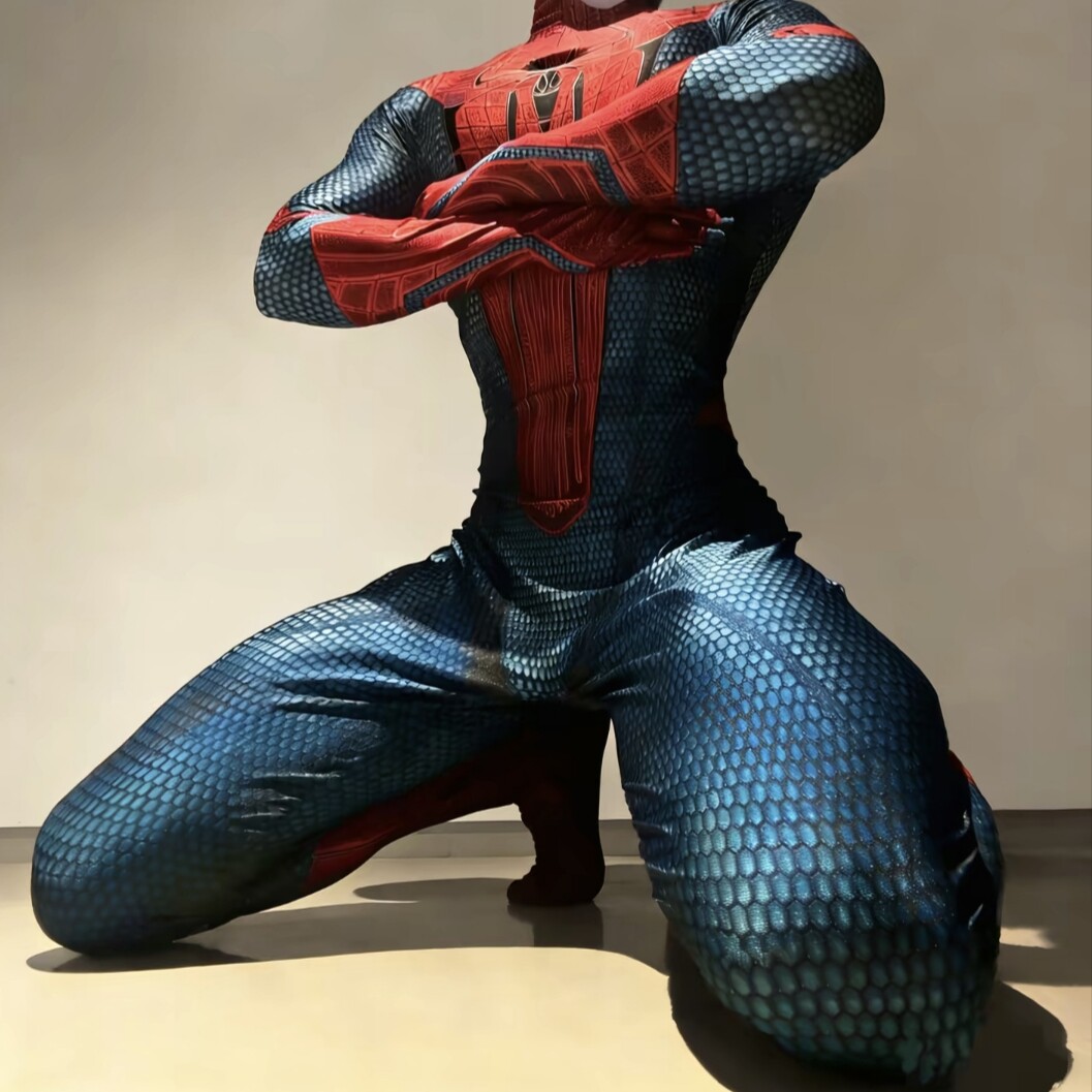 男生蜘蛛侠紧身衣体育生1S连体衣肌肉男M超凡毒液cos服成人款战衣