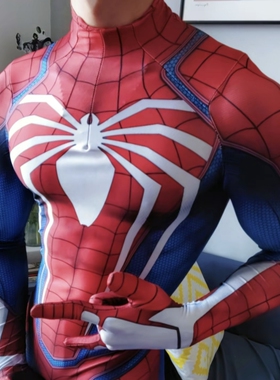 男生蜘蛛侠紧身衣体育生1S成人款战衣PS4超凡2cos服肌肉男M连体衣