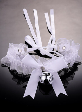 男M蕾丝铃铛choker牵引链项圈